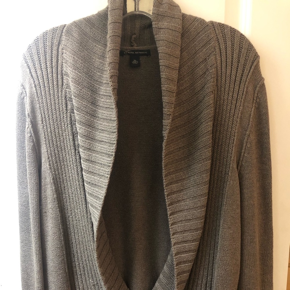 Shawl collar cozy cotton sweater